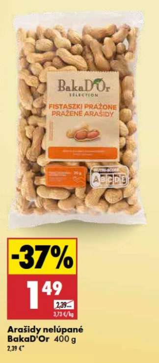 Arašidy nelúpané BakaD’Or 400 g