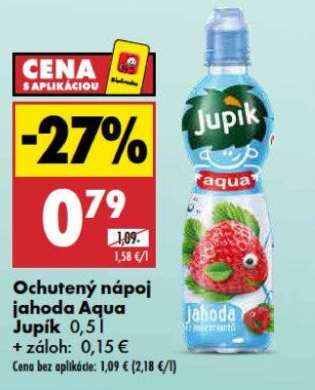 Ochutený nápoj jahoda Aqua Jupík 0,5 l