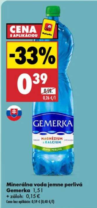 Minerálna voda jemne perlivá Gemerka 1,5 l