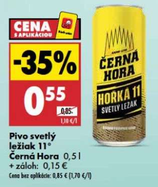 Pivo svetlý ležiak 11° Černá Hora 0,5 l