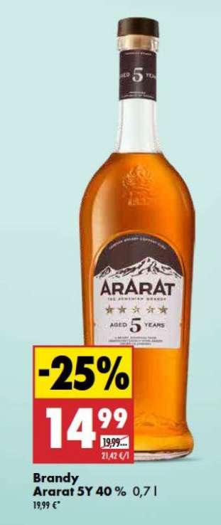 Brandy Ararat 5Y 40 % 0,7 l