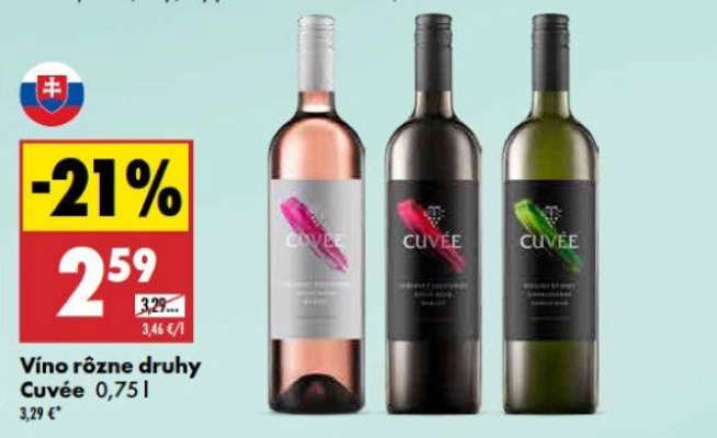 Víno rôzne druhy Cuvée 0,75 l