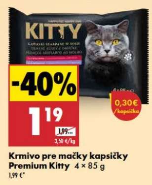 Krmivo pre mačky kapsičky Premium Kitty 4 × 85 g