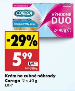 Krém na zubné náhrady Corega 2 × 40 g