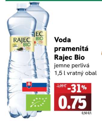 Voda pramenitá Rajec Bio