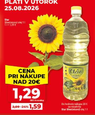 Star Slnečnicový olej 1 l