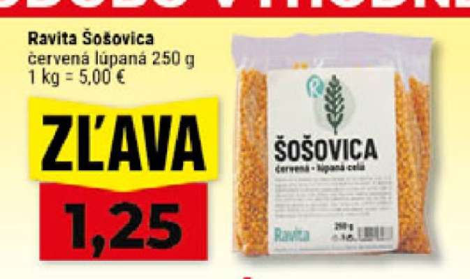 Ravita šošovica červená lúpaná 250 g