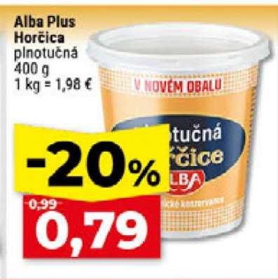 Alba Plus Horčica plnotučná