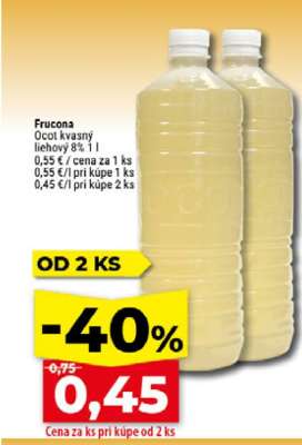 Frucola Ocot kvasný liehový 8% 1 l