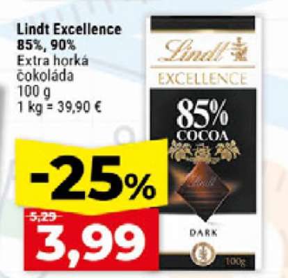 Lindt Excellence 85%, 90%