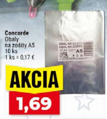 Concorde Obaly na zošity A5 10 ks