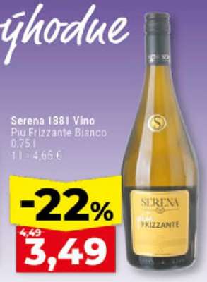 Serena 1881 Vino Piu Frizzante Bianco