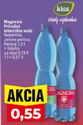 Magnesia Prírodná minerálna voda