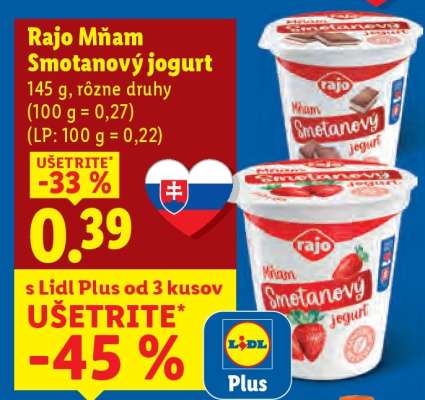 RAJO MŇAM Smotanový jogurt
