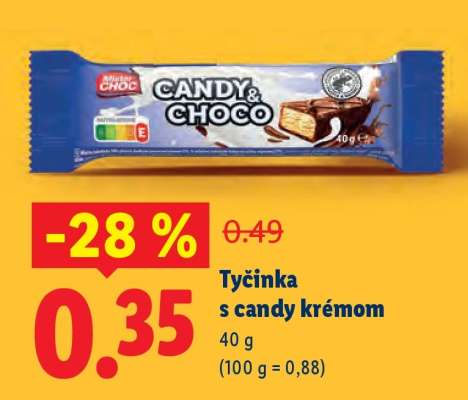 Tyčinka s candy krémom