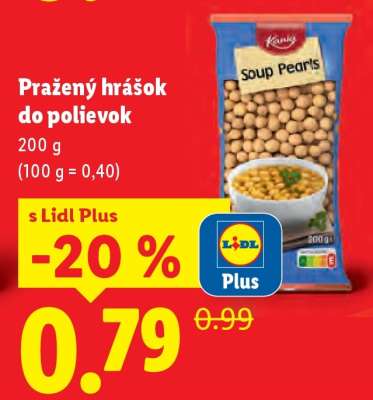 Pražený hrášok do polievok