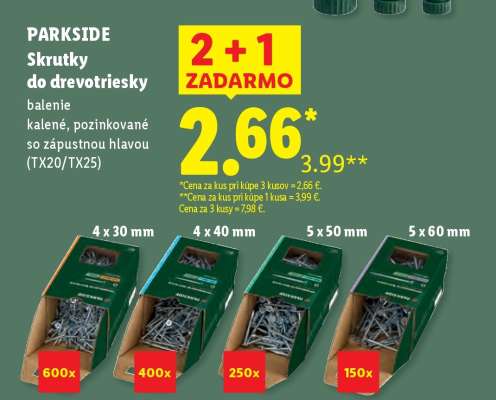 PARKSIDE Skrutky do drevotriesky