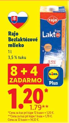 RAJO BEZLAKTÓZOVÉ MLIEKO