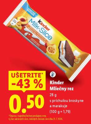 Kinder mliečny rez