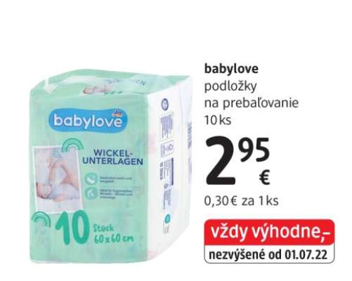 babylove podložky na prebaľovanie 10ks