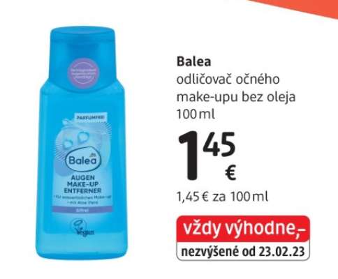 Balea odličovač očního make-upu bez oleja 100ml