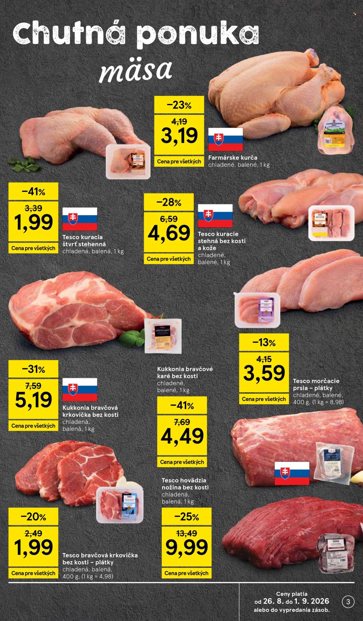 Leták TESCO supermarket - 26.8.2026 - 1.9.2026. Strana 3