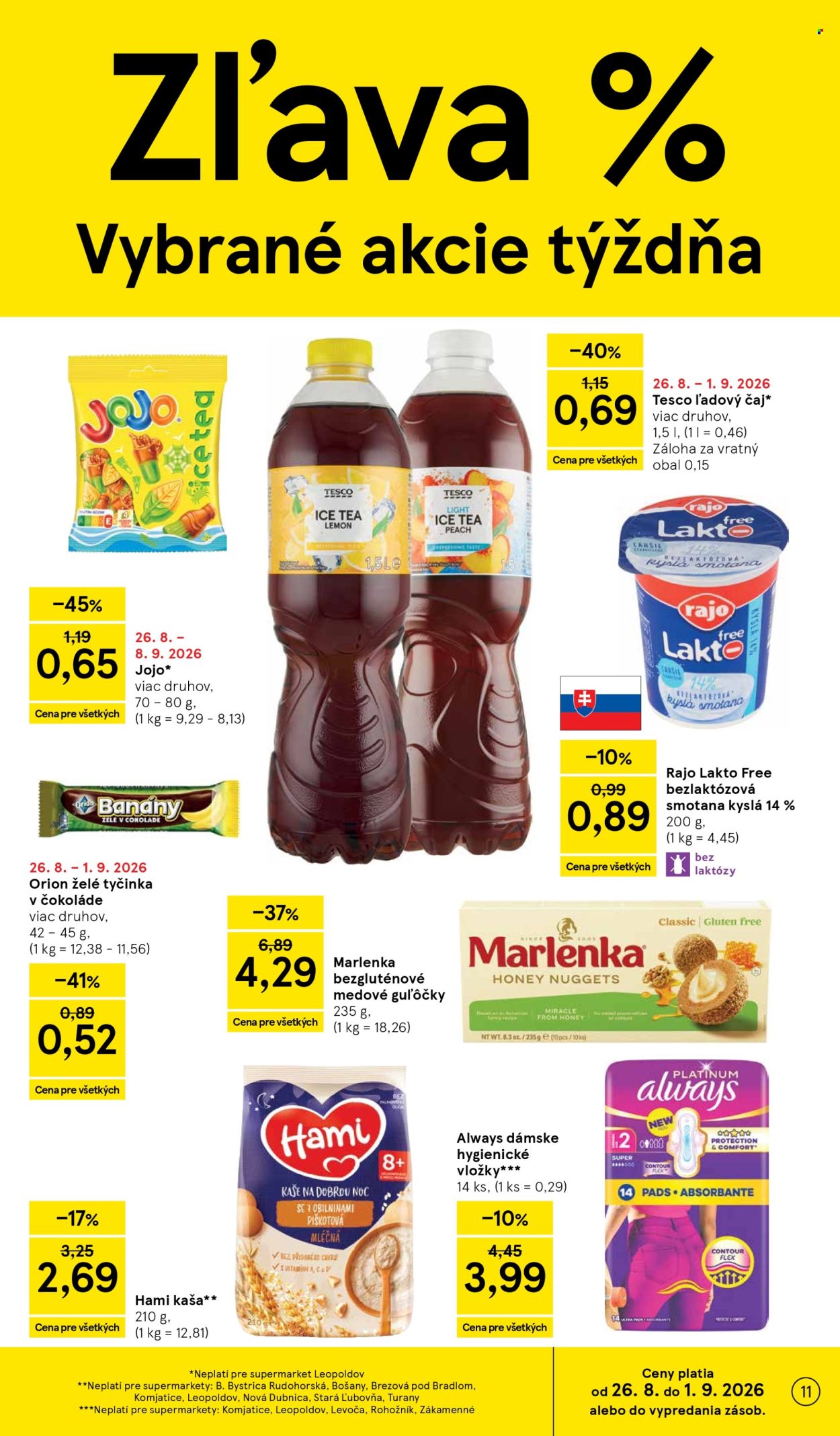 Leták TESCO supermarket - 26.8.2026 - 1.9.2026. Strana 11