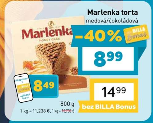 Marlenka torta medová/čokoládová
