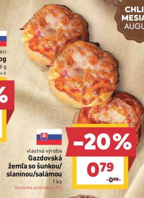 Gazdovská žemľa so šunkou/slaninou/salámou