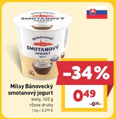 MILSY BÁNOVECKÝ SMOTANOVÝ JOGURT