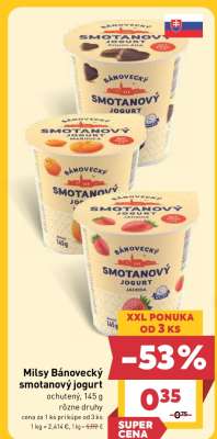 MILSY BÁNOVECKÝ SMOTANOVÝ JOGURT