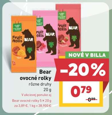 BEAR OVOCNÉ ROLKY