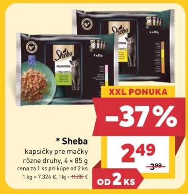 Sheba kapsičky pre mačky rôzne druhy, 4 x 85 g