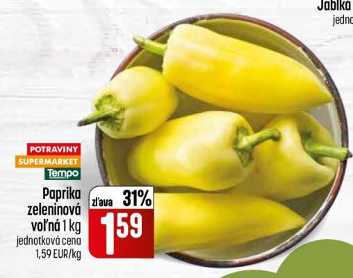 Paprika zeleninová voľná 1 kg