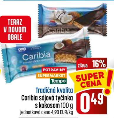 Caribia sójová tyčinka s kokosom 100 g