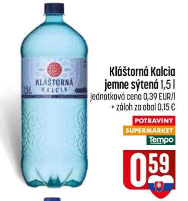 Kláštorná Kalcia jemne sýtená 1,5 l
