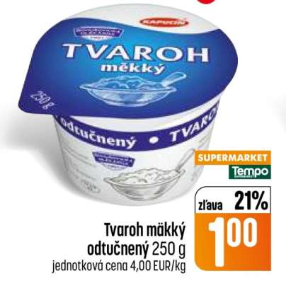 Tvaroh mäkký odtučnený 250 g