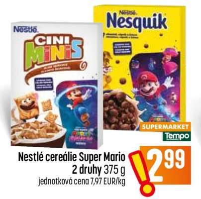 Nestlé cereálie Super Mario
