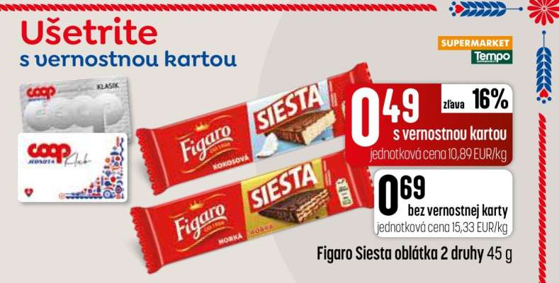 Figaro Siesta oblátka 2 druhy 45 g