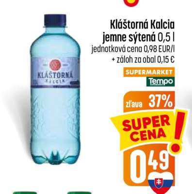 Kláštorná Kalcia jemne sýtená 0,5 l