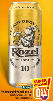 Velkopopovický Kozel 10 0,5 l