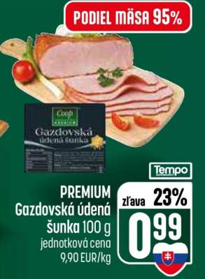 PREMIUM Gazdovská údená šunka 100 g