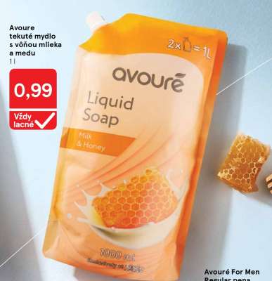 Avoure tekuté mydlo s vôňou mlieka a medu