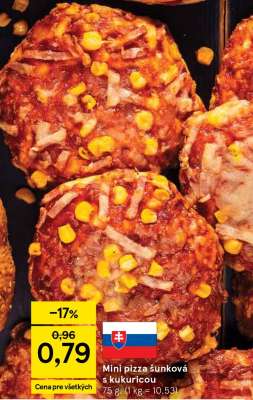 Mini pizza šunková s kukuricou