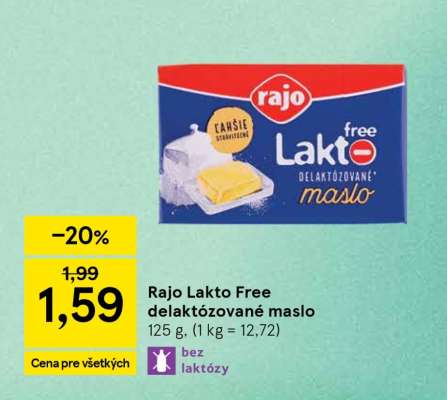 Rajo Lakto Free delaktózované maslo