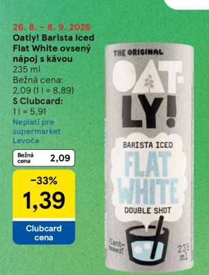 Oatly! Barista Iced Flat White ovesný nápoj s kávou