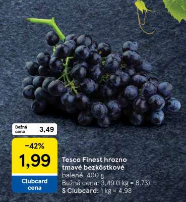Tesco Finest hrozno tmavé bezkôstkové