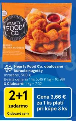 Hearty Food Co. obalované kuracie nugetky