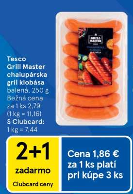Tesco Grill Master chalupárska gril klobása