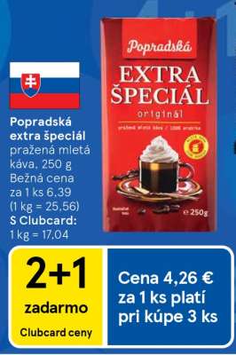 Popradská Extra Špeciál pražená mletá káva 250 g